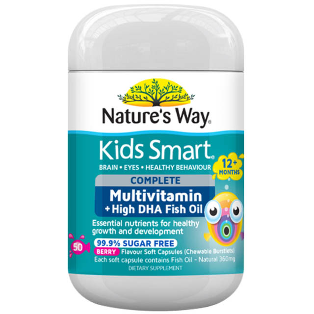 네이쳐스웨이 <b>키즈</b> 스마트 <b>컴플리트 멀티비타민</b> + 피쉬오일 50캡슐