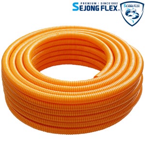 세종플렉스 황색 나선호스 50mm x 50m 농업 공업 원예 양수기 펌프 호스