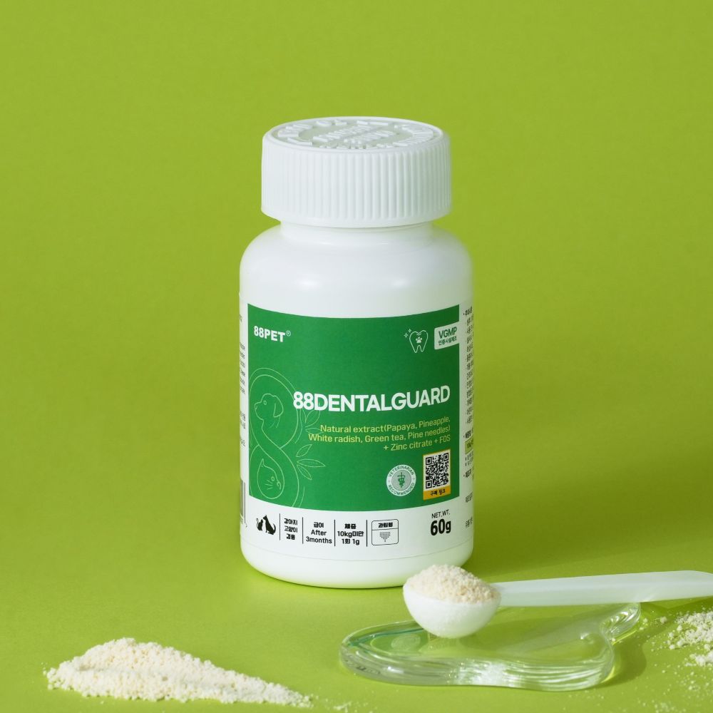 88펫 덴탈가드 강아지 고양이 구강 잇몸 치석 치태 입냄새 구내염 치주염 60g, 1개