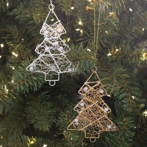 크리스마스 트리 장식 철재 라인 12cm 2컬러 꾸미기 소품 용품 오너먼트 데코