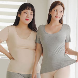 모달 휴식 노브라 반팔티셔츠 4color