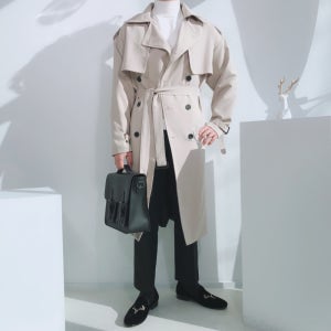 오버핏 리옹 롱 실크 커플 트렌치코트