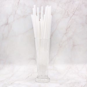 7x25 PLA 생분해성빨대 백색(개별) 1000개 옥수수빨대