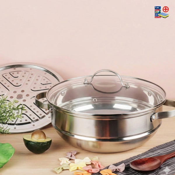 에브리 IH 넓은 큰 인덕션 찜기 32cm 스텐 찜냄비 찜솥 찜통 멀티 웍