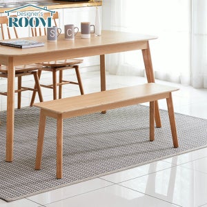 디자이너스룸 스페이스 원목 벤치 2인용 식탁 의자 1200