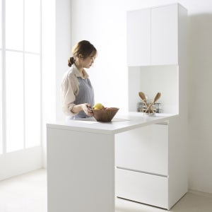 E0자재 주방수납장 렌지대 겸 식탁 1200mm, 광파렌지대 / 무광 (TB9481)