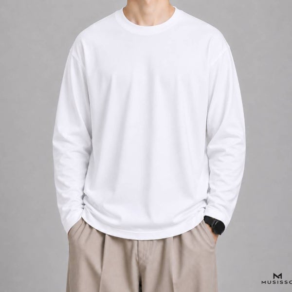 남자 긴팔티 오버핏 무지 기본 티셔츠 빅사이즈 L-5XL