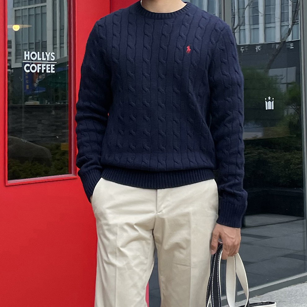 폴로 랄프로렌 코튼 케이블 니트 스웨터
