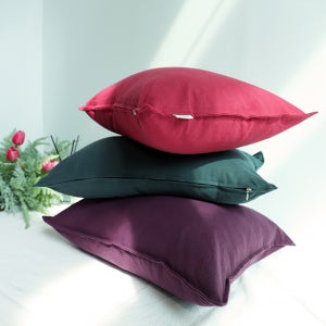 (JTBC 수목드라마 월간집 협찬) 유노야 아델 린넨 하프 쿠션커버35x50/로즈바이올렛,딥그린,라즈베리/3컬러/허리쿠션