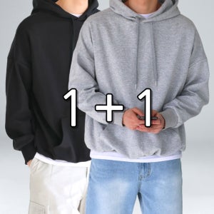 1+1 남자 후드티 오버핏 빅사이즈 긴팔 커플후드티