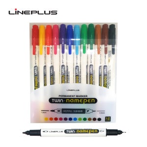 라인플러스 네임펜 세트 12색 트윈
