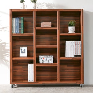 롤링 36T 1200 3단 책장 와이드 이동형 책꽂이