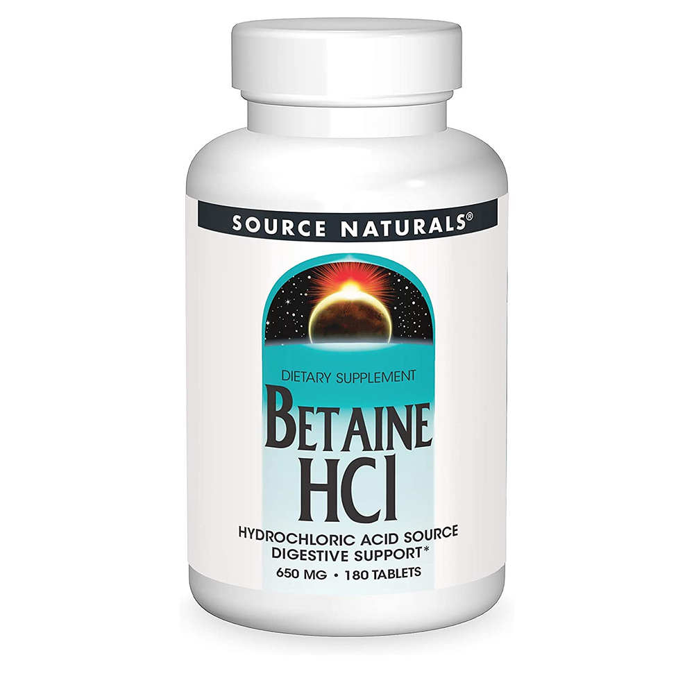 Source Naturals Betaine 소스 내츄럴스 베타인 HCl 650mg 180정