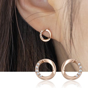 14k 어반 라운드 금 귀걸이 기념일 선물 여자 귀걸이