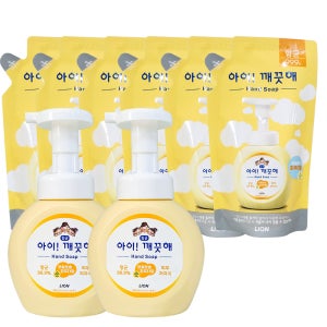 아이깨끗해 용기 2개+리필 6개 거품형 손세정제 핸드워시