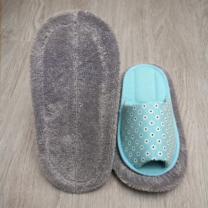 플라워 민트 탈부착형 청소슬리퍼 거실화