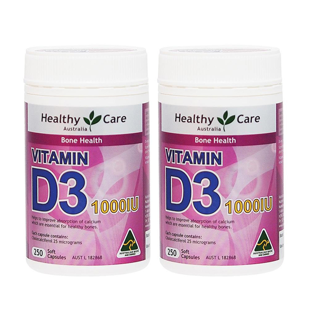 Healthy Care <b>Vitamin D3</b> 1000IU 헬시케어 호주 <b>비타민D3</b> 1000IU 250캡슐 2팩
