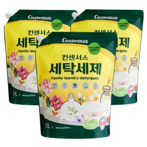 컨센서스 세탁세제 2.1L 베이비로션(리필) x3개 리필형 중성세제 대용량 드럼 세탁기