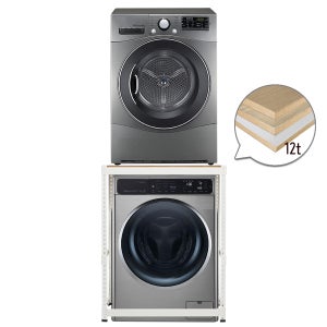 [무료배송] 무볼트 앵글 빨래 건조기 조립식 선반 1단 하중 100kg 김치냉장고 세탁기 위에 직렬 코팅판 12mm (엣지x)