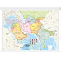 중앙아시아지도 한글영문 롤스크린 - 중동 이란 여행 세계전도 포스터