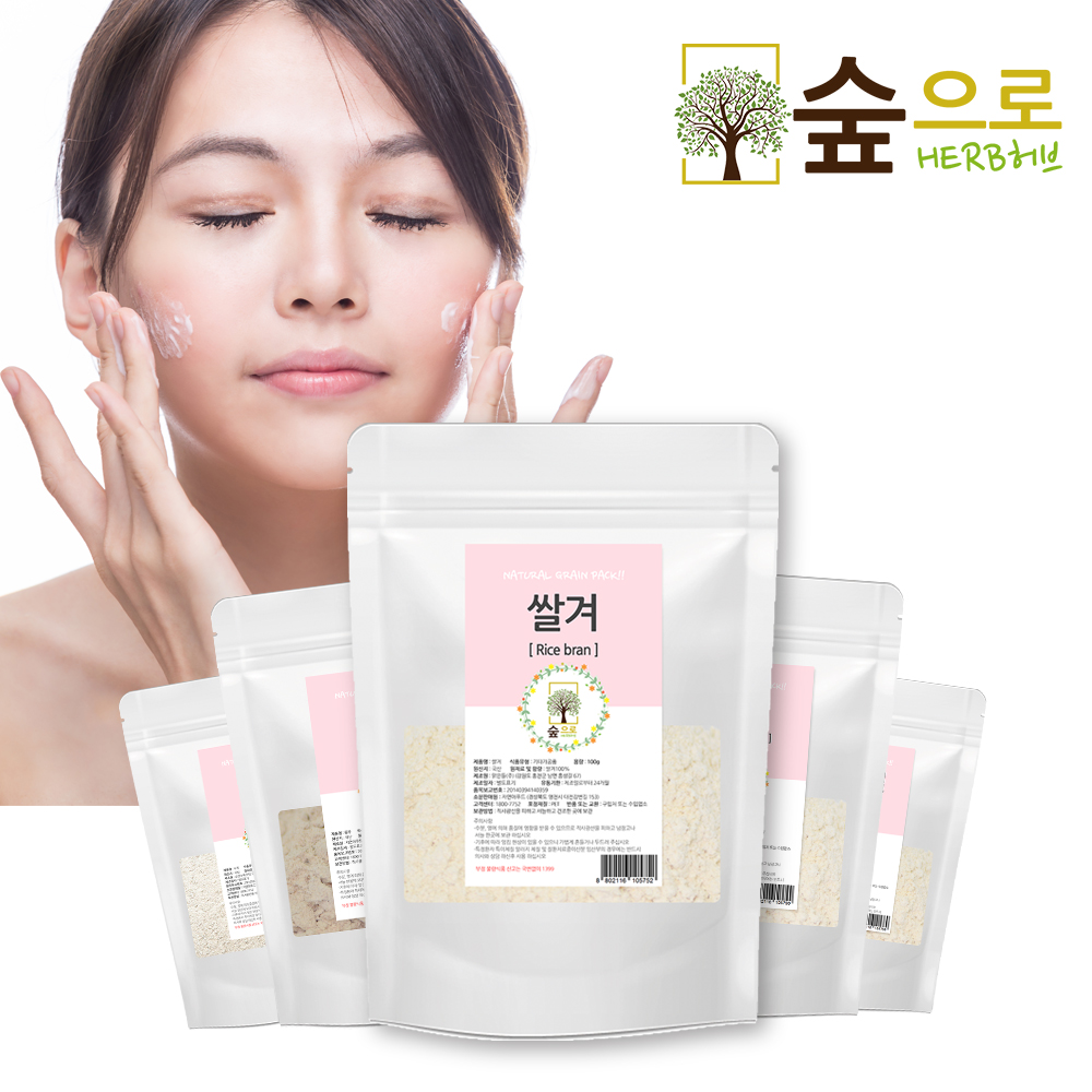천연팩 곡물팩 쌀겨 오트밀 율무 율피 누룩 가루 혼합세트 5+1