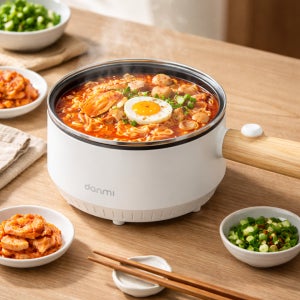 단미 라면포트 프라이팬 멀티쿠커 전기냄비 샤브샤브 전골냄비 1.2L EK04