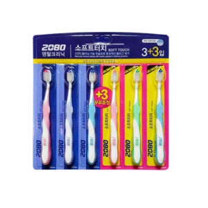 2080 소프트터치 칫솔 3+3입