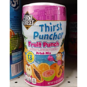 First Street Thirst Puncher Fruit Punch Drink Mix 퍼스트 스트리트 써스트 펀처 후르츠 펀치 드링크 믹스 32oz(907g) 2팩