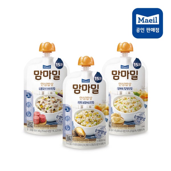 맘마밀 이유식 15개월 맛보기 [소불고기4 +전복모듬3 +닭백숙3] 총 10팩 실온이유식