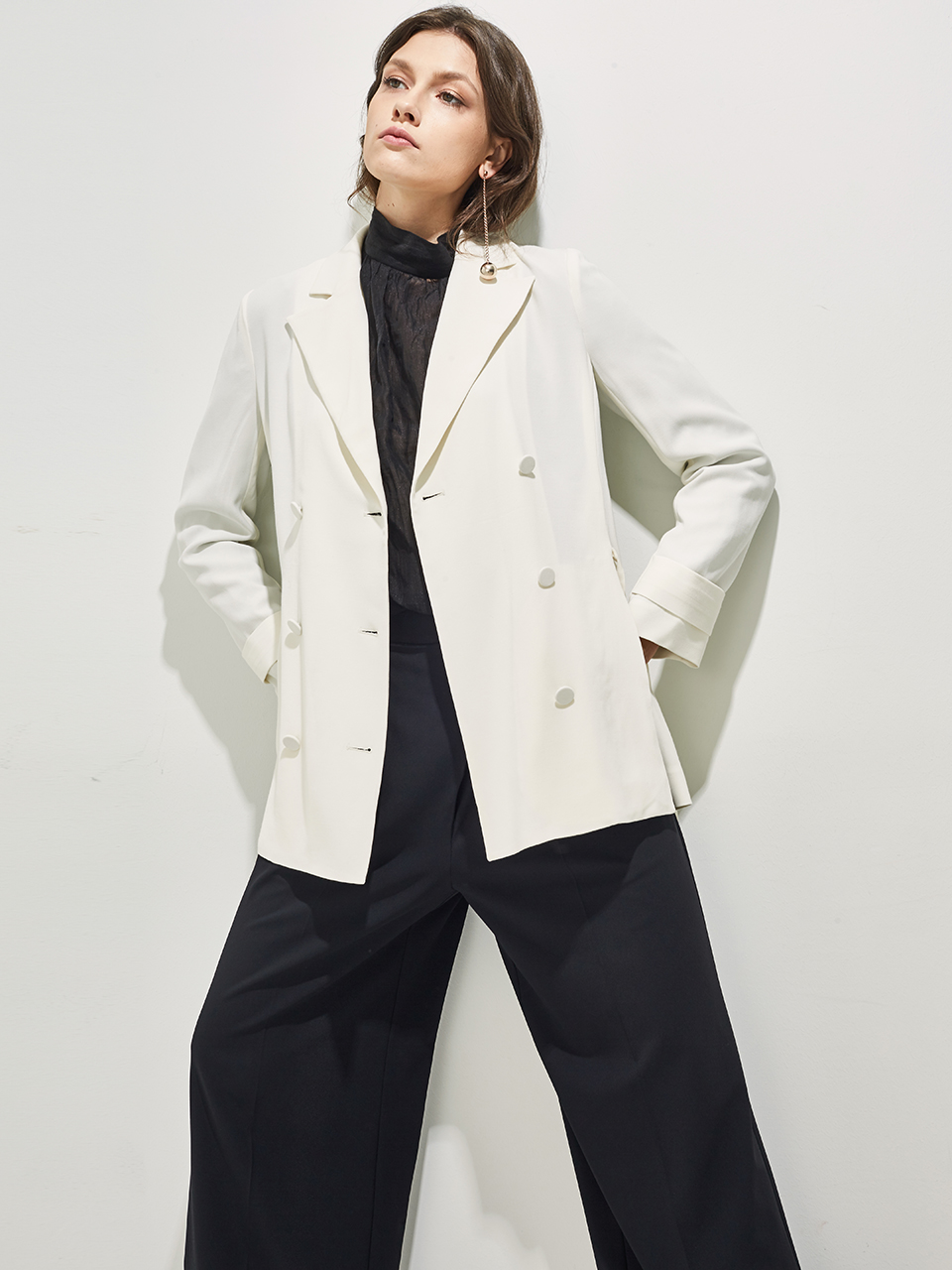 주문제작 NOIXTE ARNO DOUBLE-BREASTED JACKET 더블자켓 크림 cream