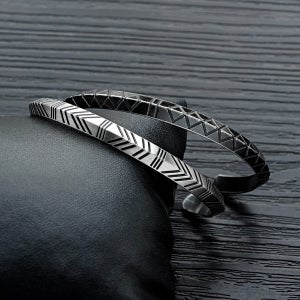 심플 커프 뱅글 팔찌 STB235 써지컬스틸 남자 여자 학생 커플