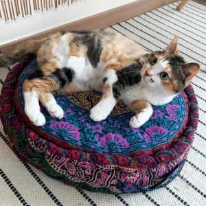 [헤븐센스] 보헤미안 만다라 고양이 강아지 쿠션 방석