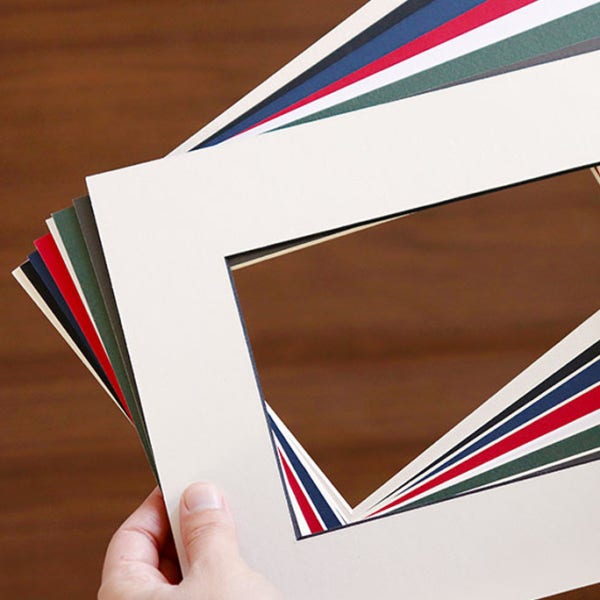 액자 매트보드 - 외형과 윈도 맞춤제작 베이스매트 연미색 100x100mm, 1.25mm