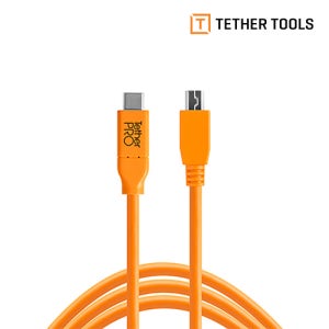 [TetherTools] 테더툴스 TetherPro USB-C to 2.0 Micro-B 5-Pin 케이블 연결 테더링 스튜디오 촬영 카메라 컴퓨터