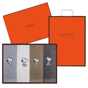 송월타올 스누피리버 결혼식 집들이 수건 선물세트 4p