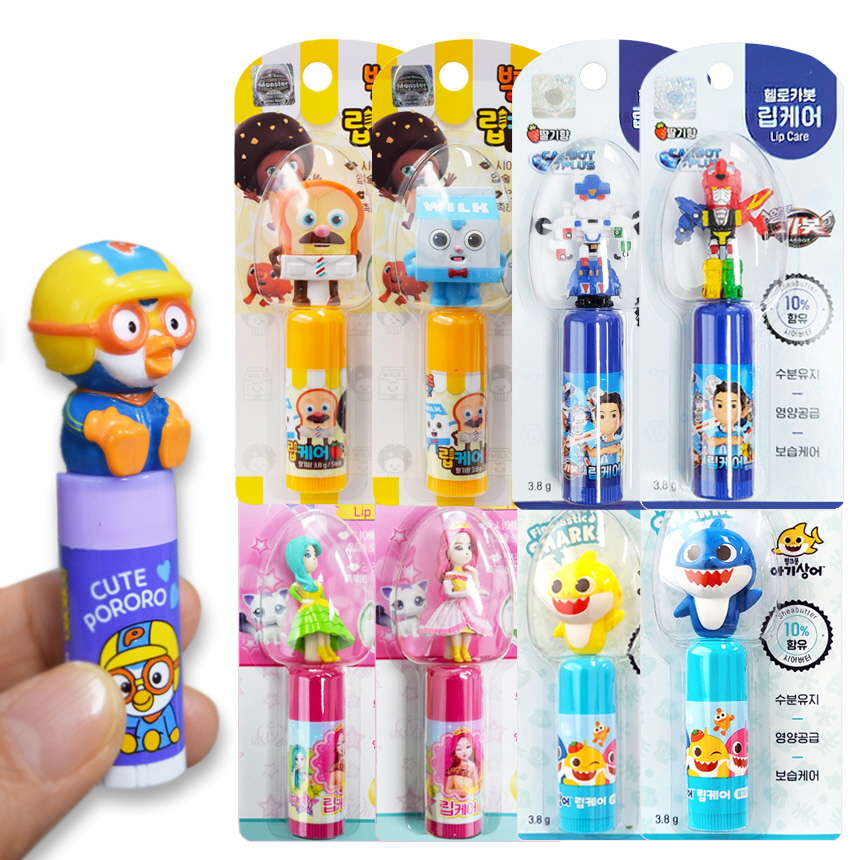 어린이 립밤 캐릭터 피규어 립케어 시크릿쥬쥬 헬로카봇 아기상어 초등학생 아이 유아립밤