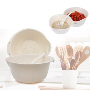 특허 쌀씻는 도구 야채소 과일 샐러드 쌀 세척 바가지 통 세트 기발한아이디어상품