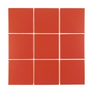 98mm 정사각 모자이크 타일 RED 레드 무광 (11장) 현쓰몰