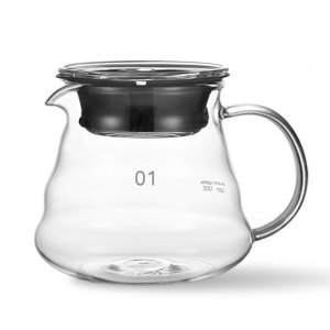 칼딘 핸드드립 커피서버 내열유리 눈금형 서버 MS-07 370ml, 투명