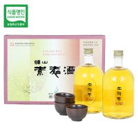 한산소곡주 백제소곡주 1호 13도 700ml 2본 잔3 선물세트