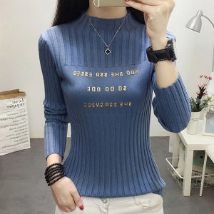 여성 레터링 니트 스웨터 포근 니트티 라운드 4컬러