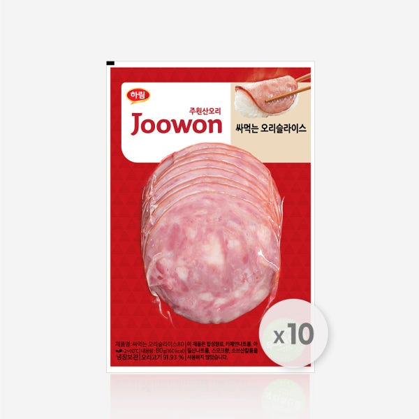 하림 주원산오리 싸먹는 오리 훈제 슬라이스 저당 훈제오리 햄