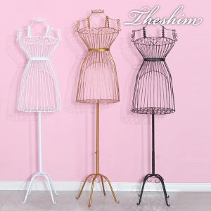 옷가게 디스플레이 진열 여자 상반신 마네킹 골드 철제 마네킹 스탠드행거 3종