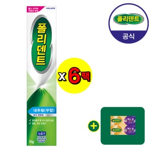 폴리덴트 의치 부착재/의치 접착제 (무향) 70gx6개+샘플 2개 증정
