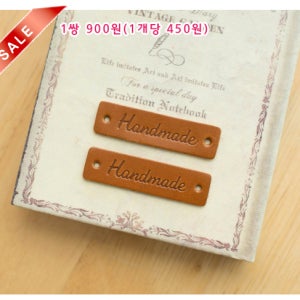 자체제작 1쌍 천연가죽라벨 핸드메이드라벨