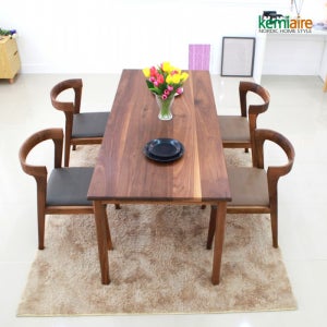 케미에르 클로이드 호두나무원목 의자형 4인식탁SET KRS-401B