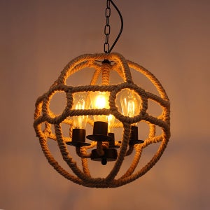 인디비쥬얼조명등 빈티지스타일 밧줄공4등팬던트