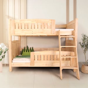 수앤홈 리키 고무나무 원목 분리형 2층침대 프레임 슈퍼싱글