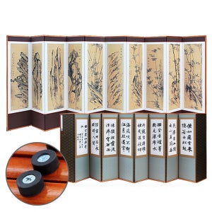 화경 괴석도 10폭 병풍+(특허)버팀고무 고정장치증정