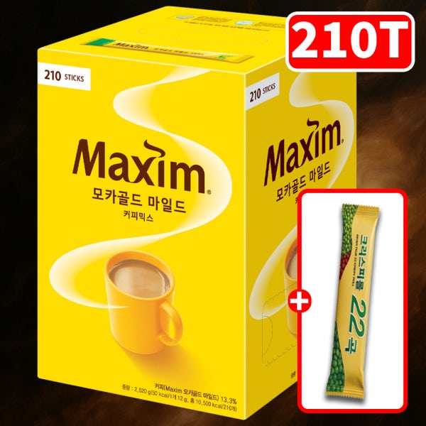 플랜 88 맥심 모카골드 커피믹스 210T +22곡크리스피롤 증정
